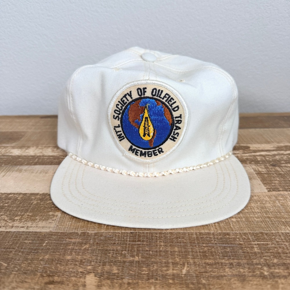 Town Talk Strapback Hat Cream International Society of Oilfield Trash Rope Cap